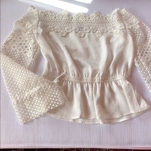 Self Portrait Off the Shoulders Delicate Top Silk